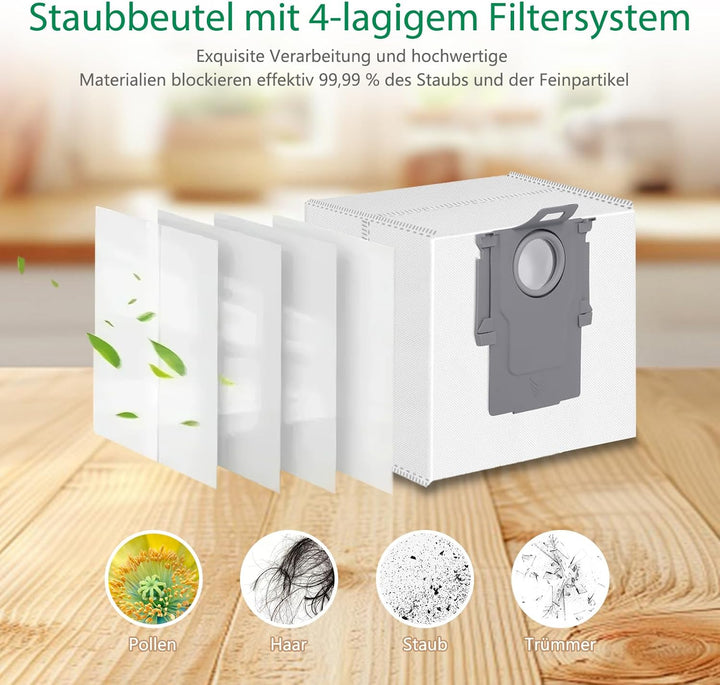 Q7M5 Zubehör für Roborock Q7 M5 / Q7 M5+ / Q7 L5 / Q7 L5+ Saugroboter Ersatzteile, 1 Hauptbürsten, 4