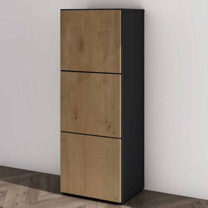 Mai & Mai Schuhschrank aus Holz, Schuhkommode mit 3 Schränken BTH: 45x36x120 cm Schuhregal Möbel in