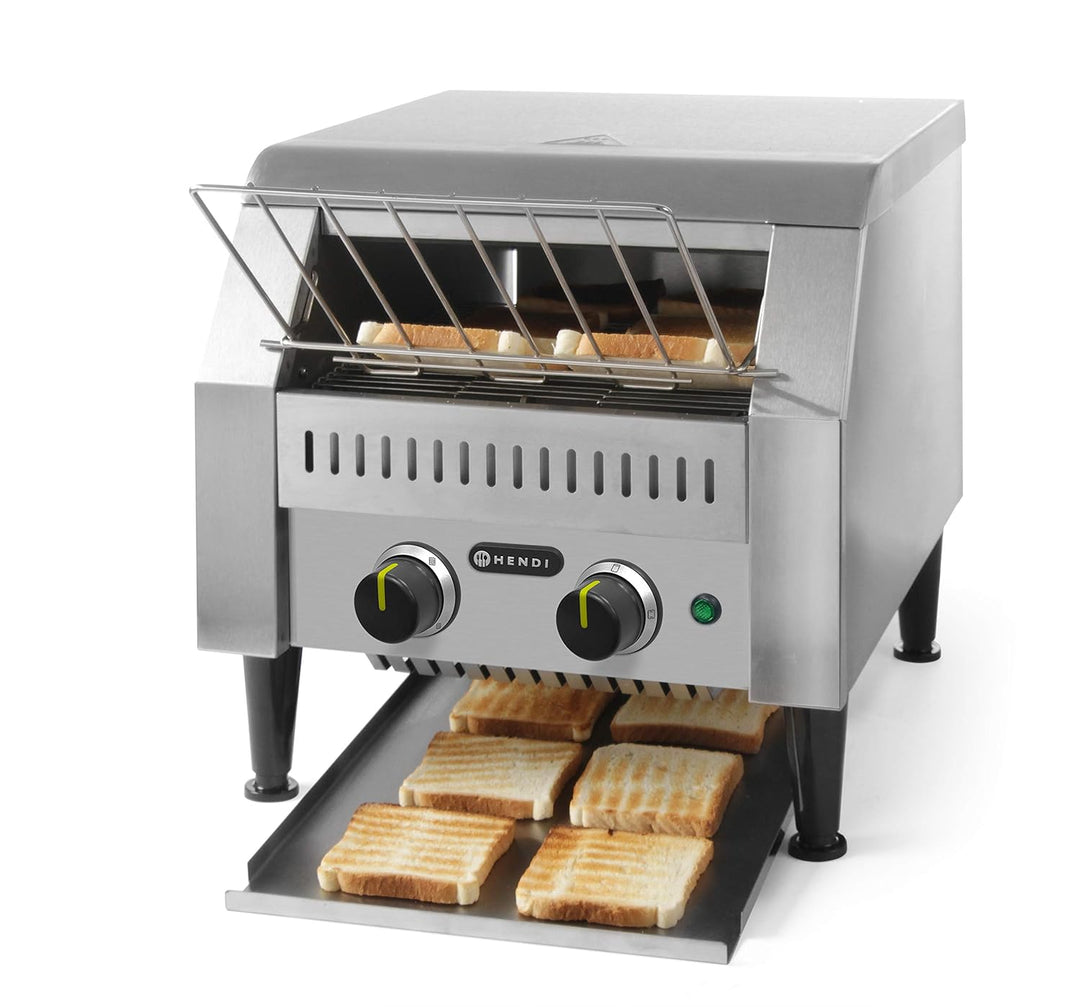 HENDI Durchlauf-Toaster, doppelt, Förderbandtoaster, Kettentoaster, Einstellbar Röstzeit bis zu 3 mi