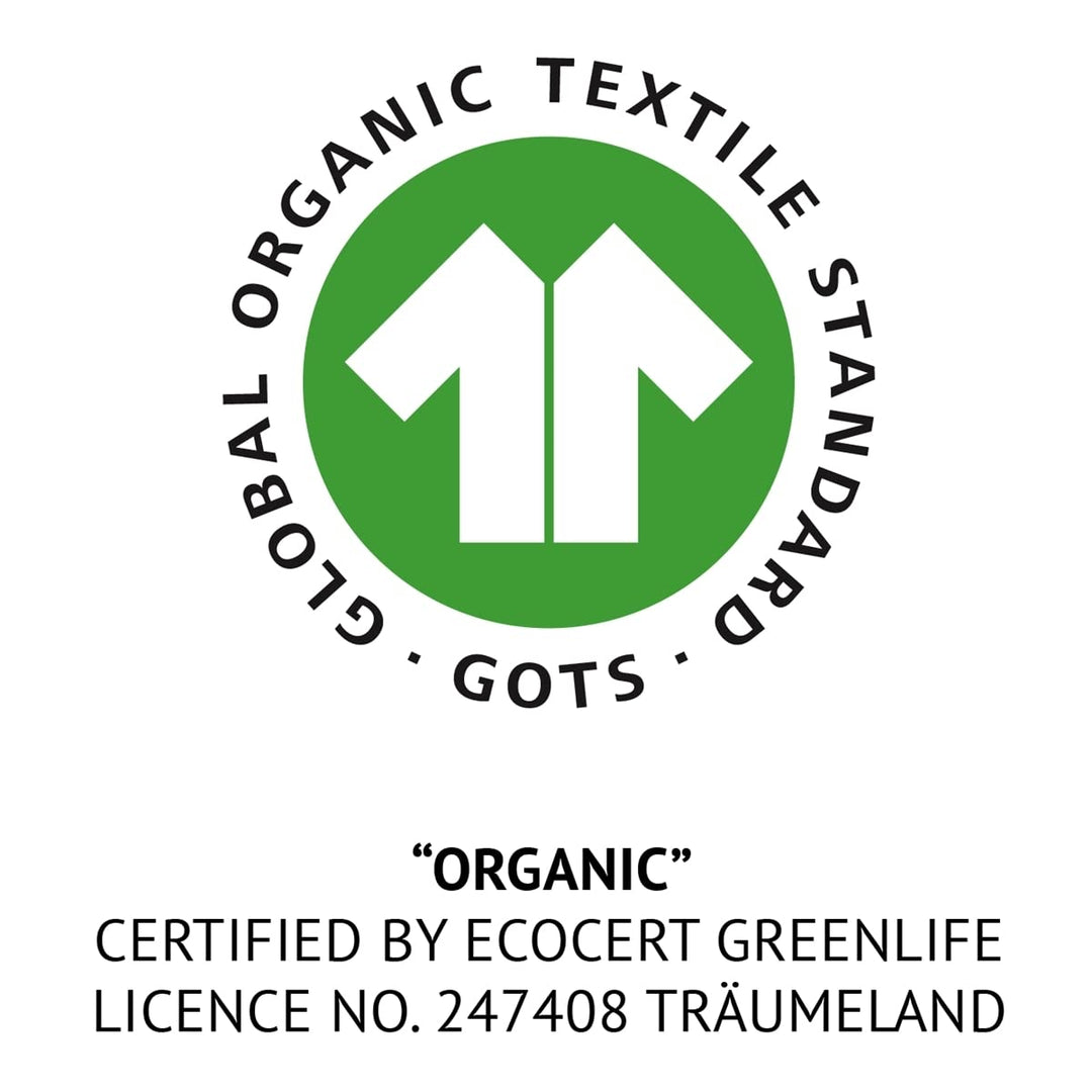 GOTS Schlafsack LIEBMICH, Design Blätter beige, Grösse 70 - kontrollierte und zertifizierte Herstell