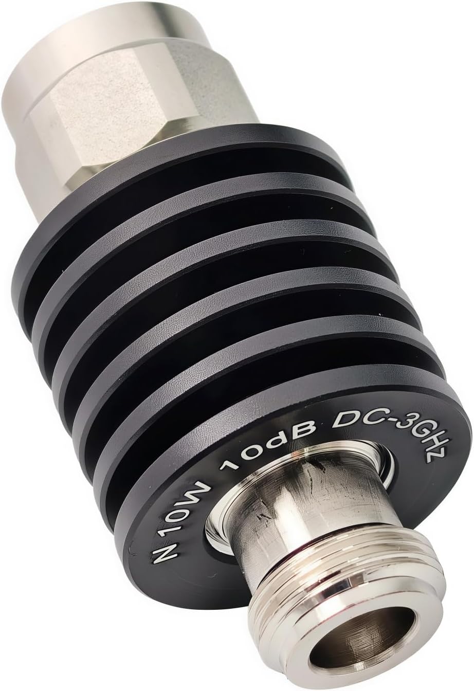 BECEN 10dB 10 Watt N fester Dämpfer - 10 W N-Anschluss 3 GHz RF-Dämpfer 50 Ohm Attenuator 10 dB, 10