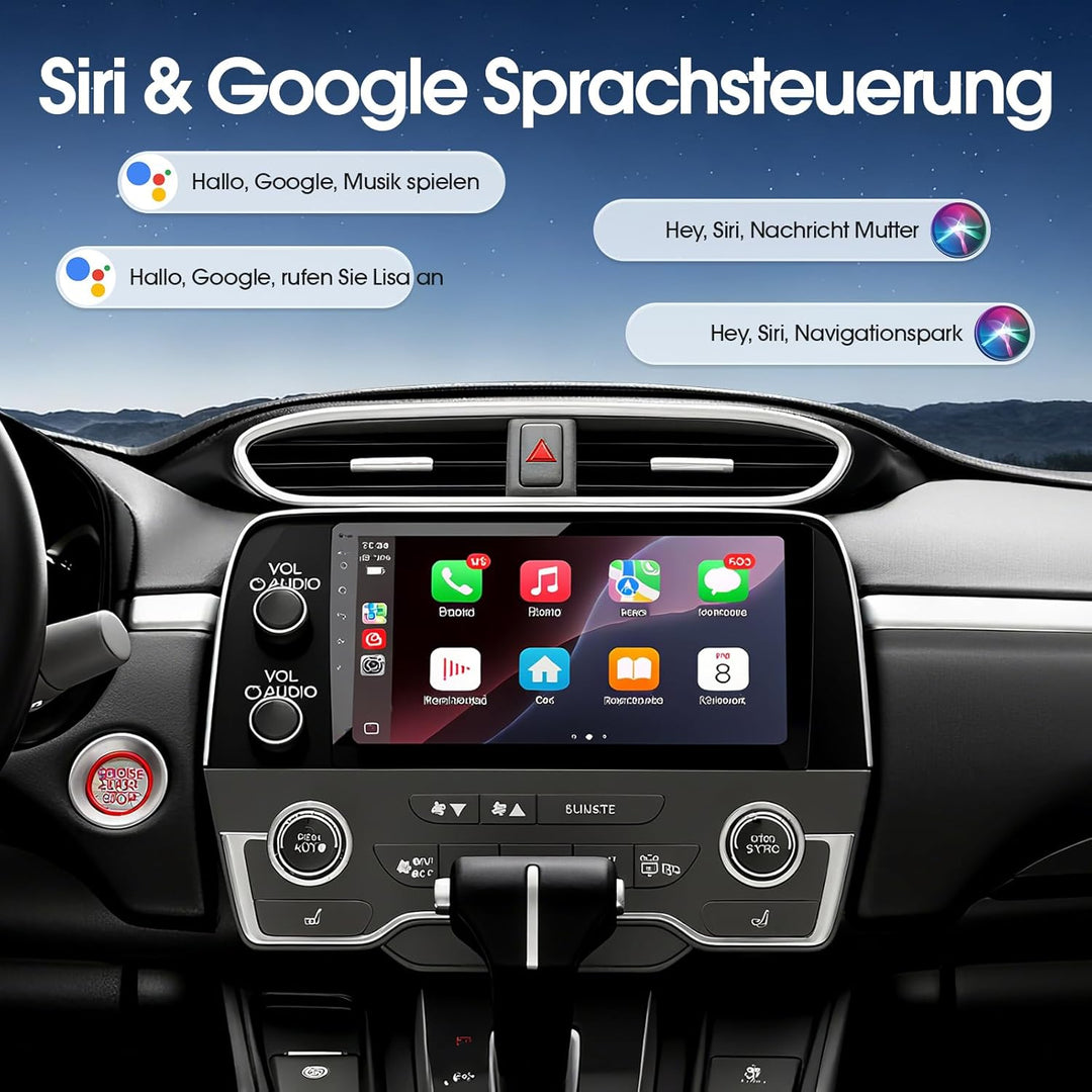 Haudio 2 Din Autoradio mit Apple CarPlay und Android Auto, 9 Zoll Autoradio mit HD-Rückfahrkamera, G