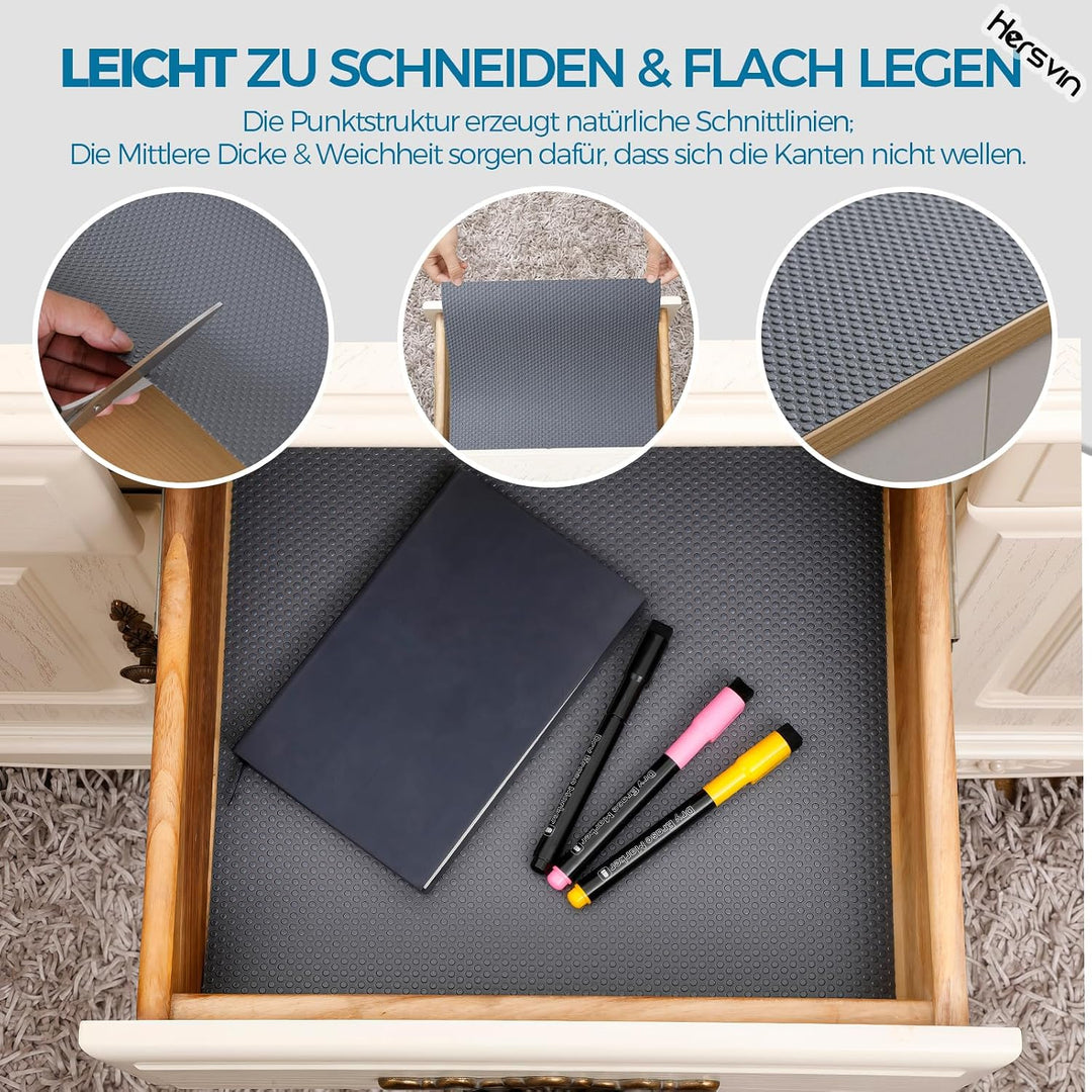 Hersvin Schubladenmatte (Übergrösse) 70cmx500cm Schrankpapier Schubladeneinlage Eva Wasserfest Nicht