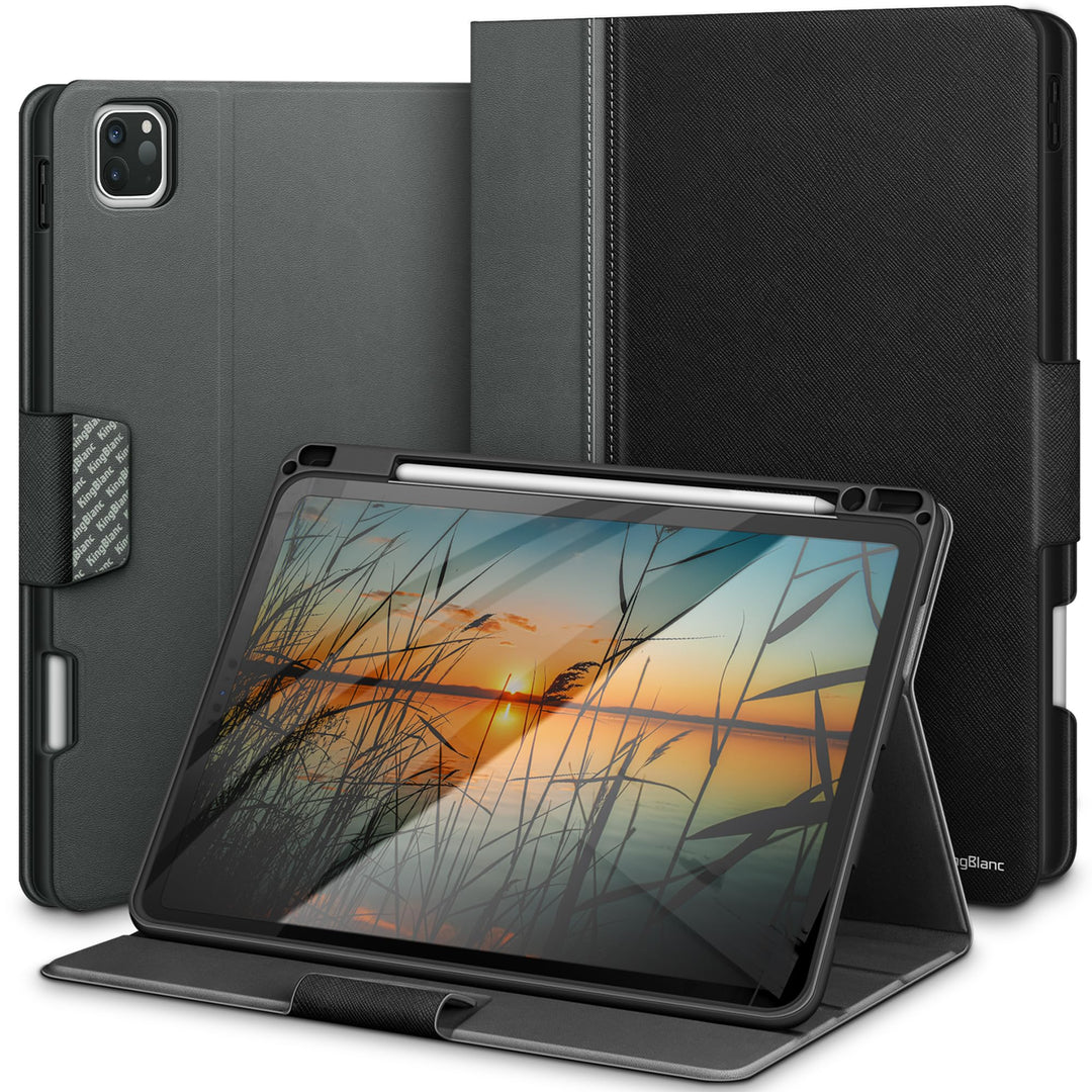KingBlanc iPad Pro 12,9 Zoll Hülle 2022 (6. Generation) /2021/2020/2018 (5./4./3. Gen) mit Stifthalt