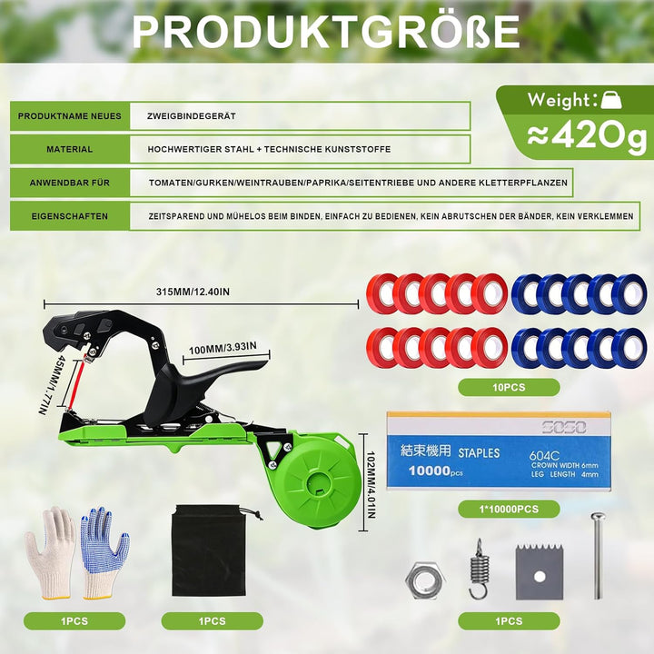 Bindezange Für Pflanzen Pflanzenbindemaschine Bindemaschine Pflanzenbinder mit Nägel Gurte Handschuh