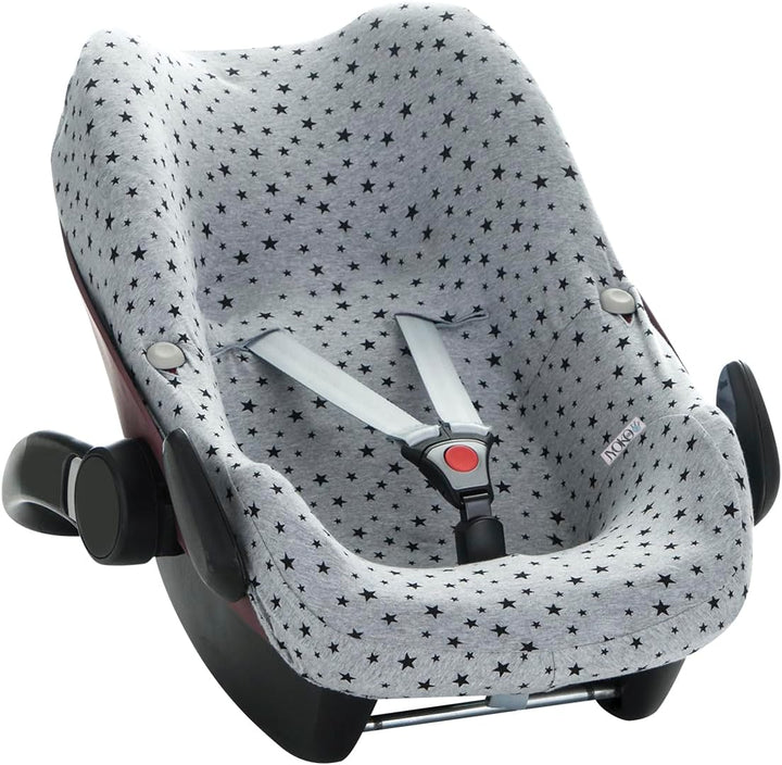 JYOKO KIDS Baumwollbezug für Autositz kompatibel mit Pebble Maxi Cosi, Bebe Confort (Black Star), Bl