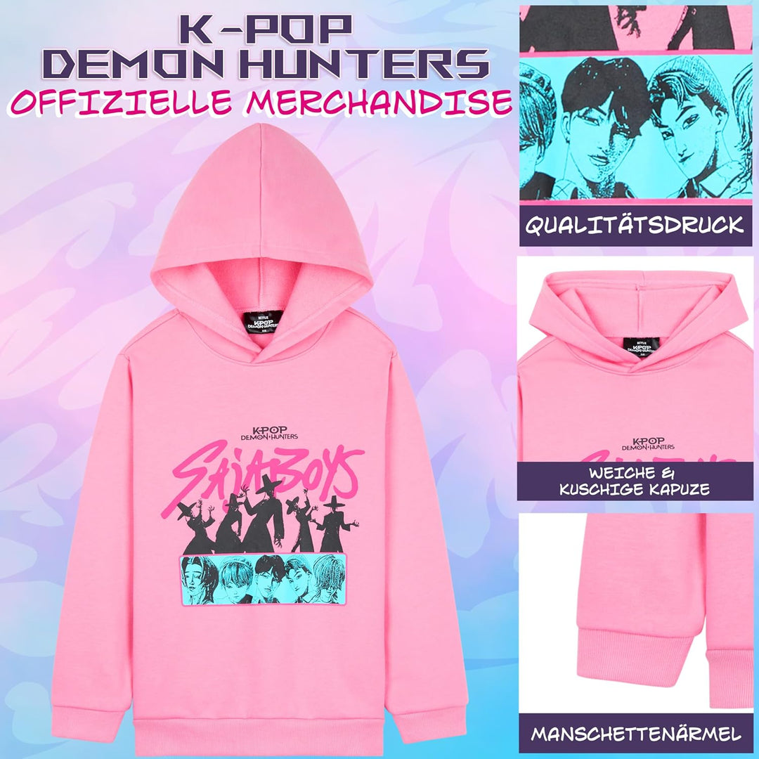 Offiziell Hoodie Mädchen & Teenager, Taschen Fleece Pullover, Anime Demon Hunter Merch, Kinder Gesch