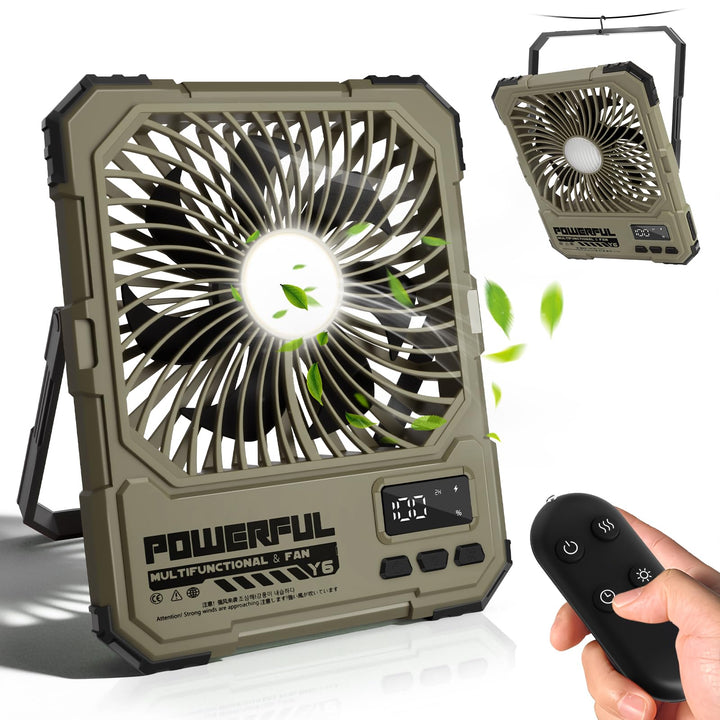 FORMIZON Camping Ventilator mit Licht, 20000mAh USB Ventilator Leise 17-85 Std 5 Geschwindigkeiten A