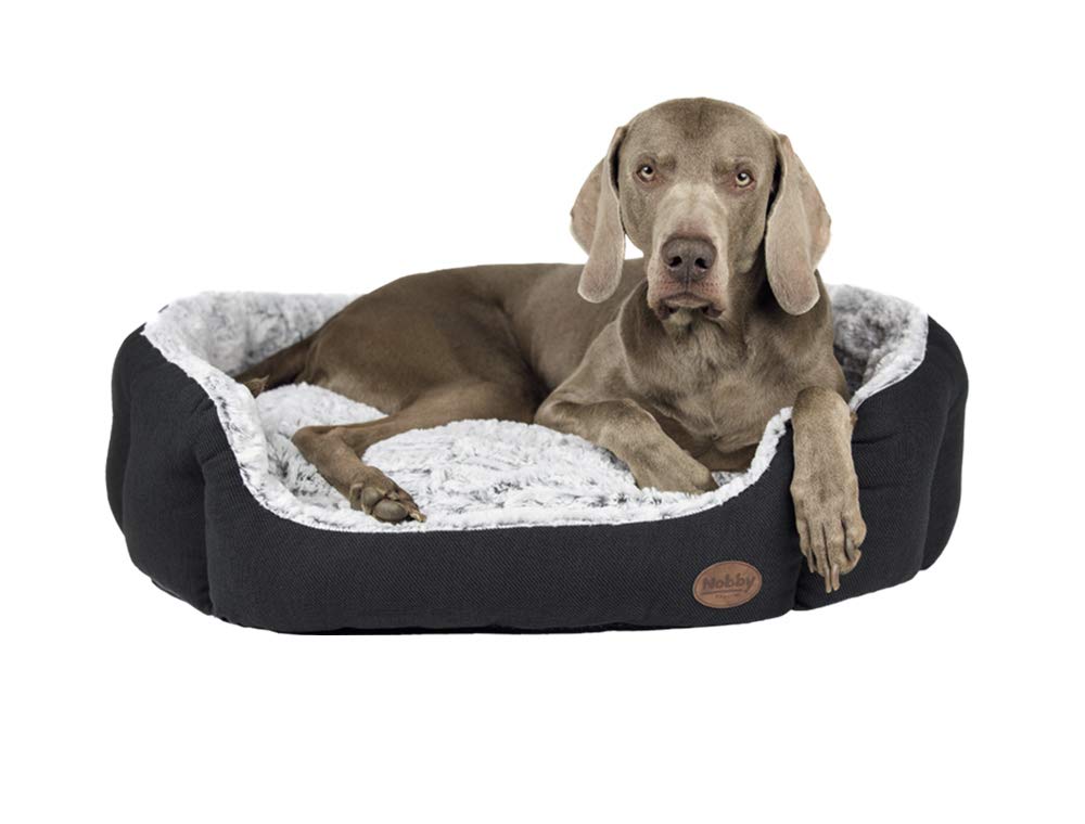 Nobby Komfort Bett oval "CACHO" dunkelgrau L x B x H: 86 x 70 x 24 cm dunkelgrau 86 x 70 x 24 cm, du