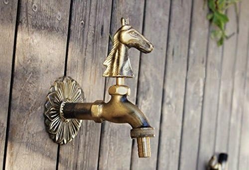 Nostalgischer Wasserhahn mit Pferdekopfmotiv für den Aussenbereich Garten, Auslaufhahn, Antik