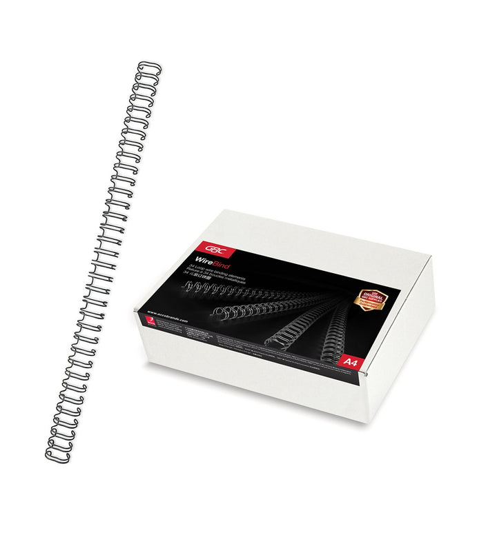 GBC WireBind 414627 Drahtbinderücken, 100 Stück, 12.5mm, schwarz schwarz 12.5mm, schwarz 12.5mm