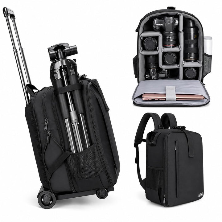 Cwatcun Kamerarucksack Camera Backpack Professioneller für spiegellose DSLR/SLR-Kamera, wasserdicht,