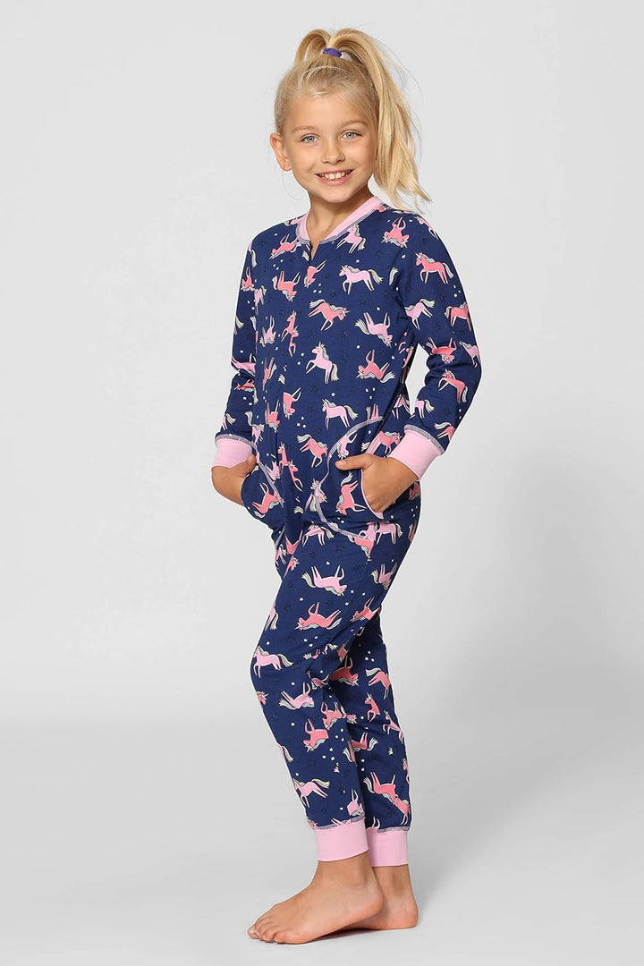 Merry Style Mädchen Schlafoverall Jumpsuit Mädchen Bequeme und warme Schlafanzug Kinder MS10-186 134
