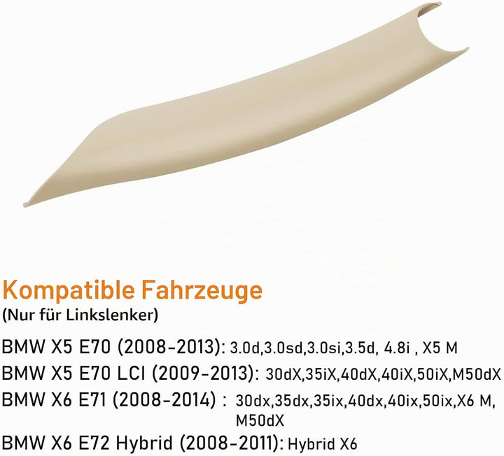 TTCR-II 3PCS Türgriff Innen Kompatibel Mit Türgriffe BMW X5 E70 2008-2013,X6 E71/E72 2008-2014,Türgr
