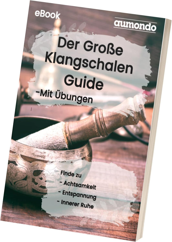 Grosse Original Tibetische Klangschale - 13cm. Klangschalen Set mit eBook, Klöppel, Klangschalenkiss