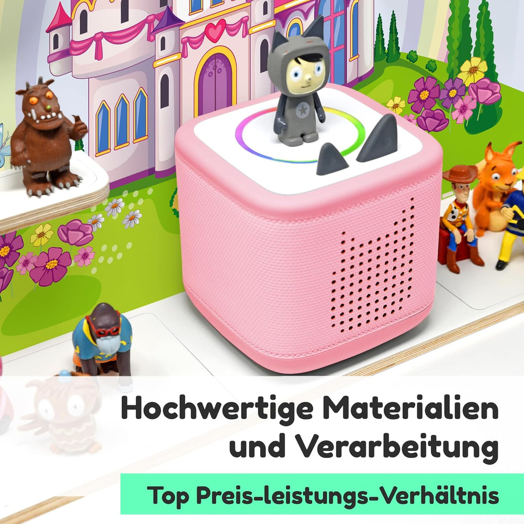 stadtecken Holzregal passend für Toniebox 2 I Geeignet für ca. 50 Tonies I Perfekte Aufbewahrung im