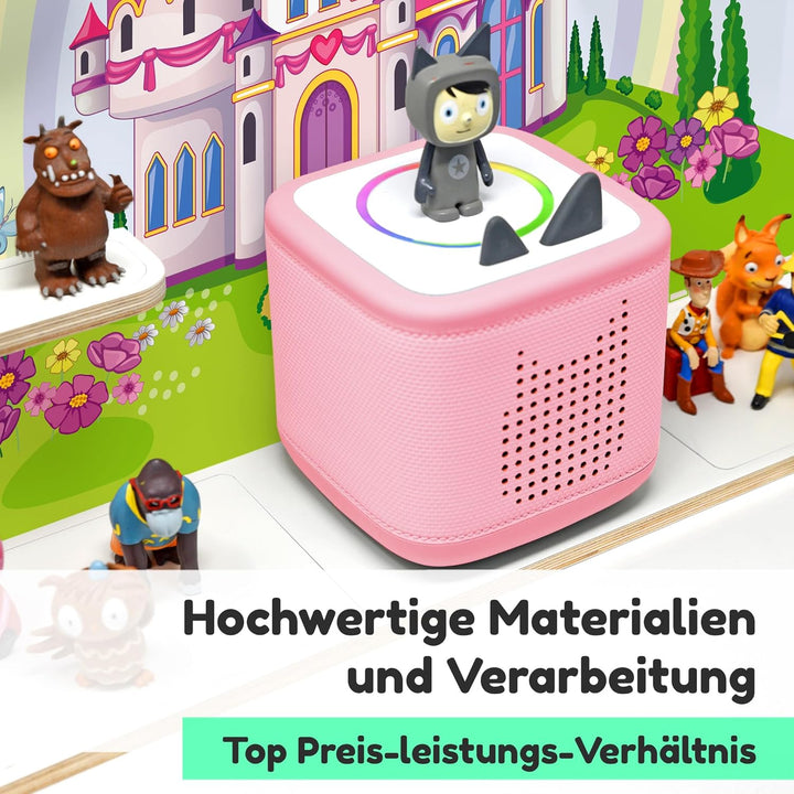 stadtecken Holzregal passend für Toniebox 2 I Geeignet für ca. 50 Tonies I Perfekte Aufbewahrung im