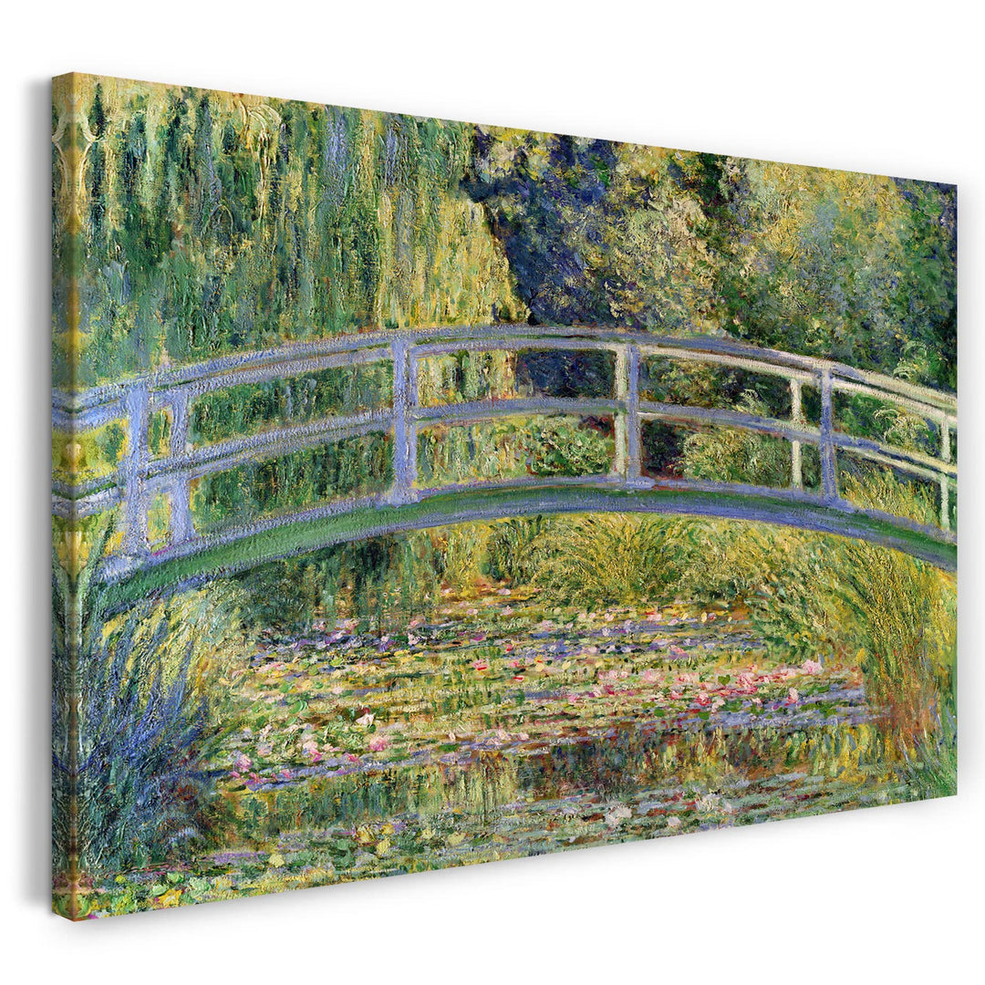 Printed Paintings Leinwand (100x70cm): Claude Monet - Japanische Brücke über den Seerosenteich (1 10