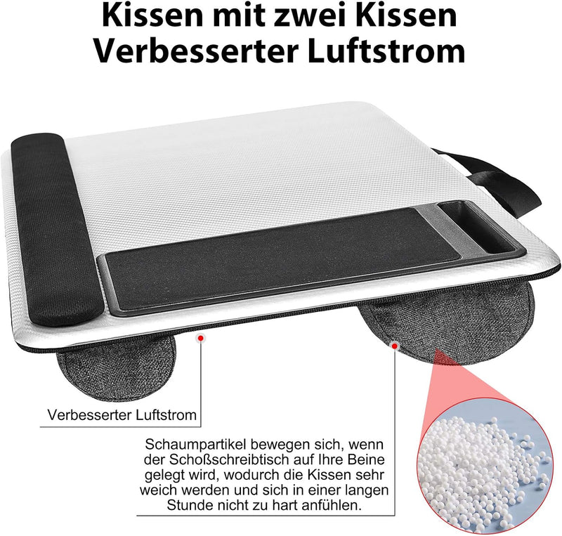 Modazon Laptopkissen für Bett mit Kissen，Laptop Unterlage Zubehör Couch mit Mausunterlage and Handge