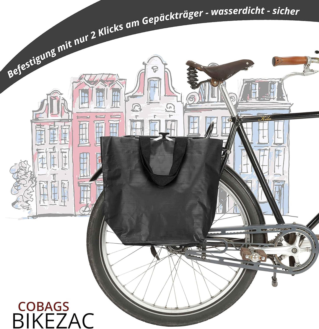 BikeZac FAHRRADTASCHE Clip-On EINKAUFS-Tasche | Fahrrad-Einkaufstasche | Gepäckträger-Tasche | Einka