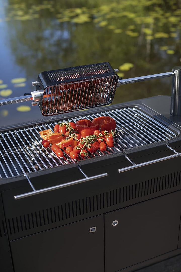 everdure by heston blumenthal Rotisseriekorb für 8mm oder 16mm Spiess I Drehspiess Grillkorb für HUB