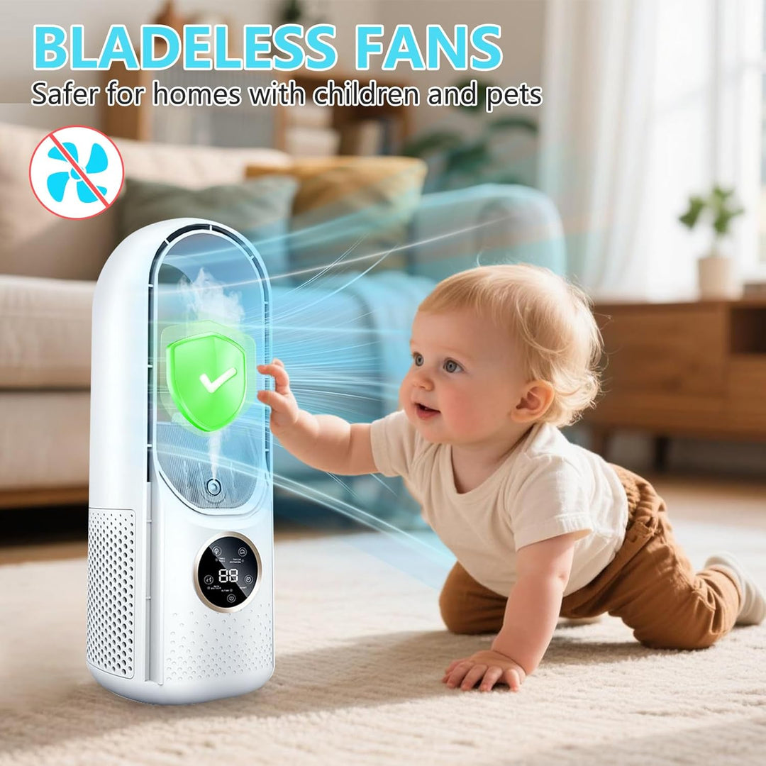 Tisch-KüHlventilator Blattloser Befeuchter, Befeuchtender LüFter, Blattloser KüHlventilator, 6 Gesch