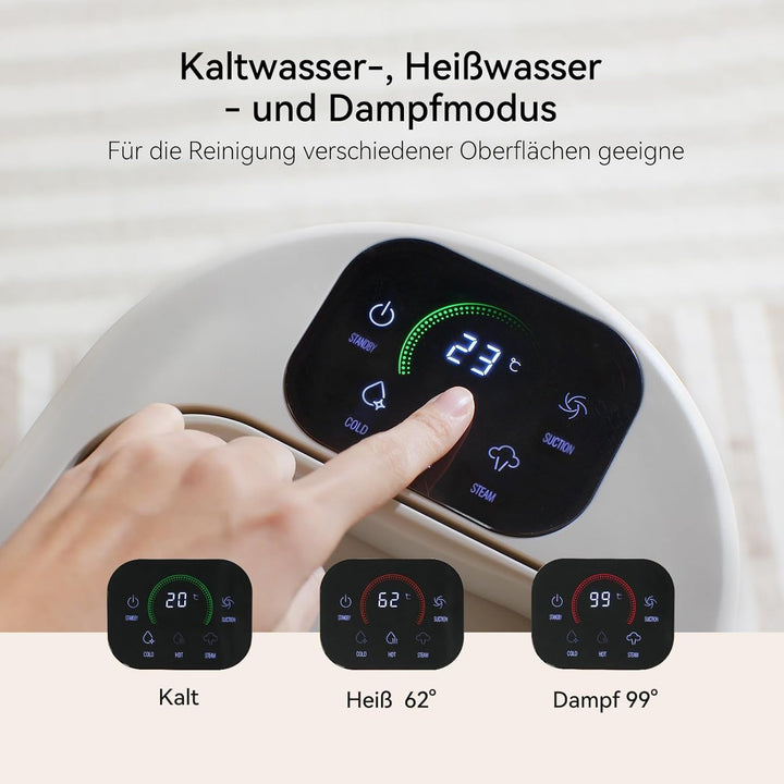 Bear SC 3 Nasssauger Polsterreiniger Gerät, Teppichreiniger Waschsauger Nass Trockensauger mit Dampf