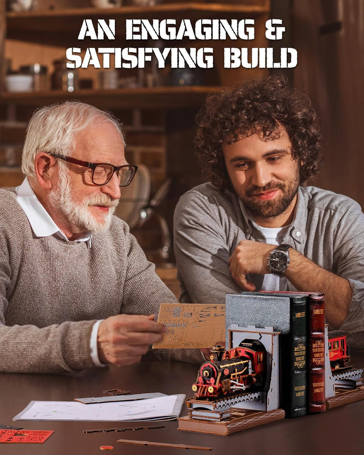 Rolife Book Nook Kit für Erwachsene Bookend DIY Miniature House für Buchstütze Bibliothek Bücherrega