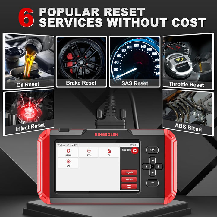 KINGBOLEN S500 OBD2 Diagnosegerät, Automotive Fehlercode Auslesegerät für Motor/Getriebe/ABS/SRS,Dia