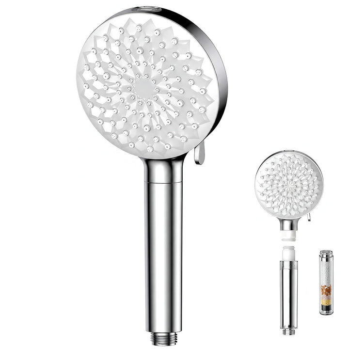 Wassersparend Duschkopf mit Filter, 7 Strahlarten, Hochdruck-Duschbrause Wassersparend mit Filtratio