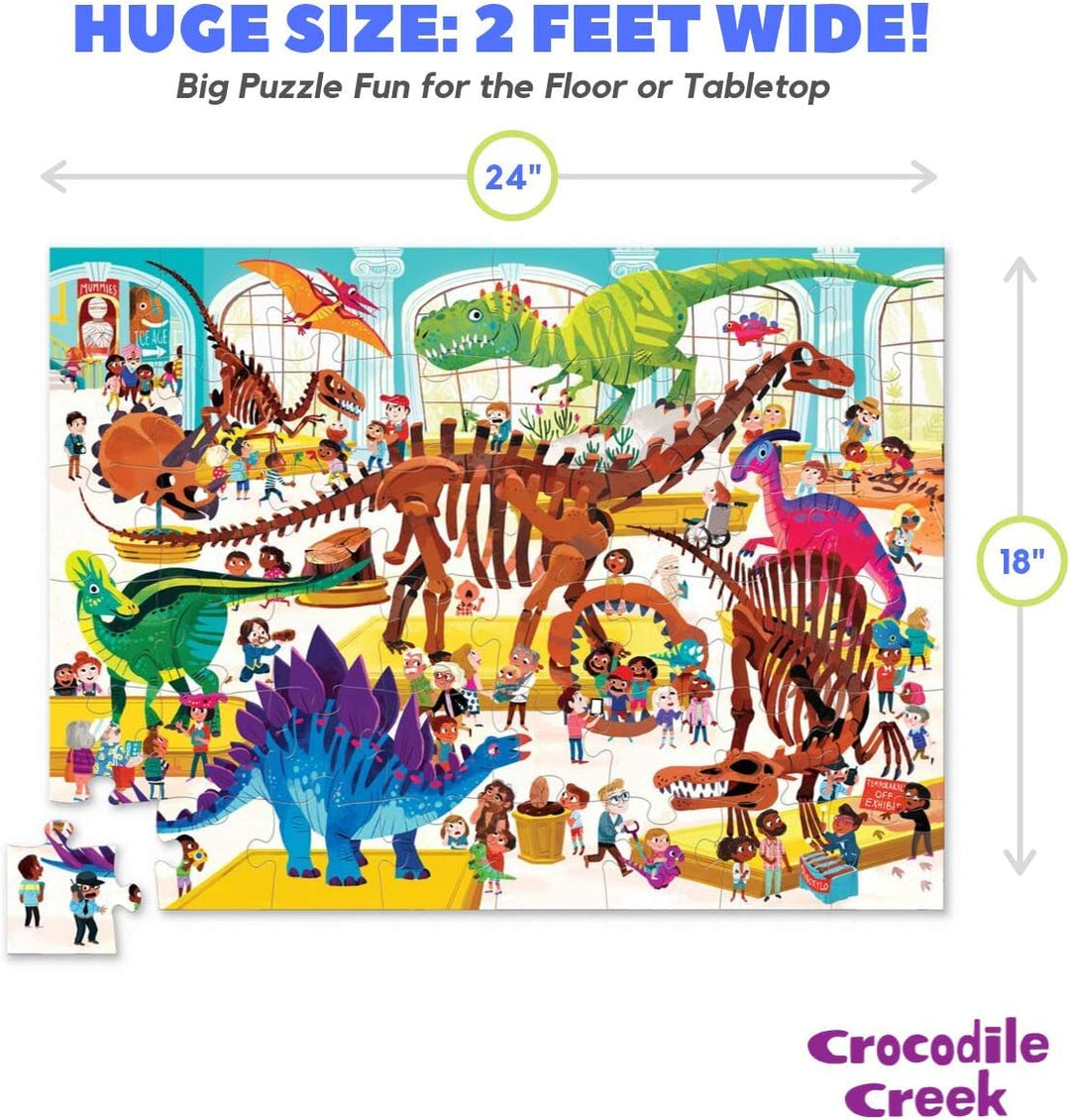 Bertoy 384063-1 Day at Museum Dinosaur -Piece Bodenpuzzle, Blau/Grün/Orange/Rot/Rosa, 18" x 24 " Din