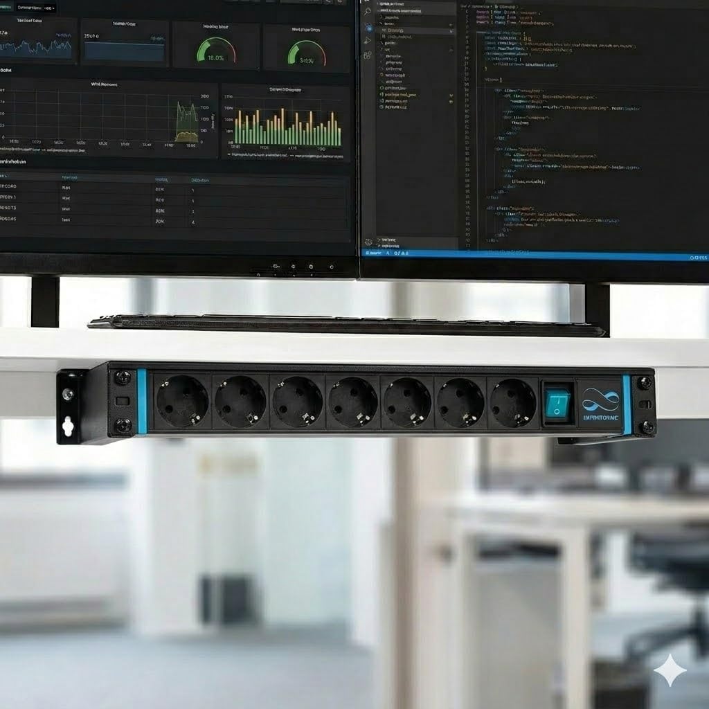 Infitronic - 19 Zoll Wandhalterung 1HE & Untertischhalterung Vertikal – Robuster Stahl Rack Halter f