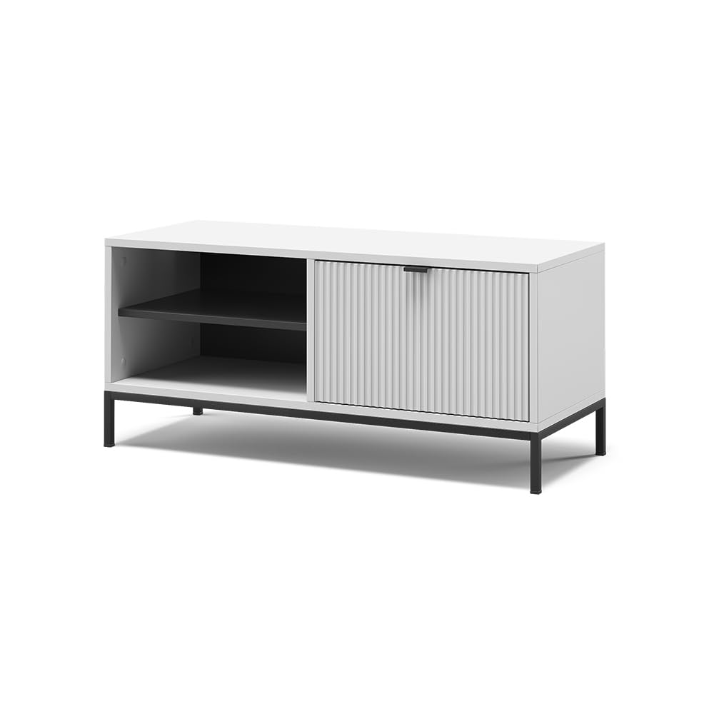 Vicco Schuhschrank Eliza, Weiss, 100 x 45 cm mit Klapptür, Weiss