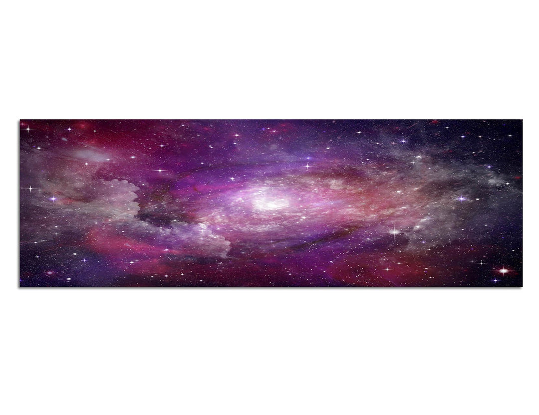 Paul Sinus Art Panoramabild auf Leinwand und Keilrahmen 120x40cm Weltraum Galaxie Sterne Planeten