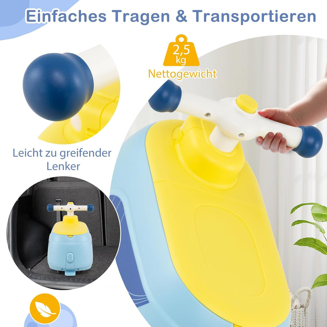 DREAMADE 2-in-1 Rutschauto, Rutschfahrzeug mit abnehmbarem Anhänger & Stauraum unter dem Sitz, mit L