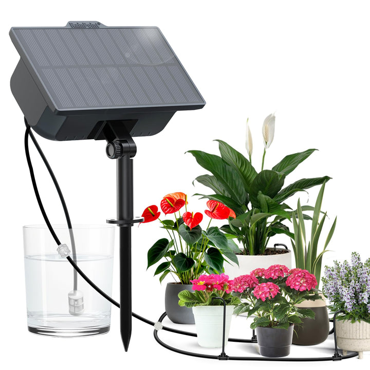 RAINPOINT Solar Bewässerungssystem, Automatische Bewässerung Garten für 15 Topfpflanzen, 3-Wege-Para