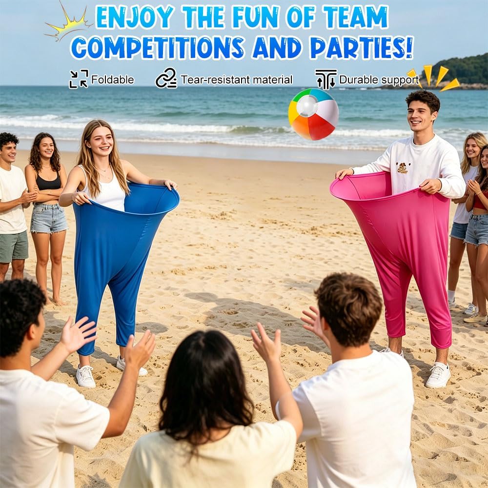 2 Stück Granny Pants Yard Game, Granny Pants Spiel mit 10 Hüpfbällen und 2 Ballonpumpe, Lustige Ries