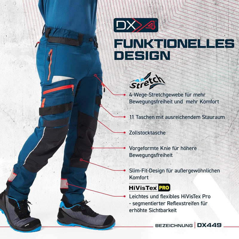 Portwest DX4 Bundhose, Grösse: 28, Farbe: Metal Grau, DX449MGR28 28 Metallgrau, 28 Metallgrau