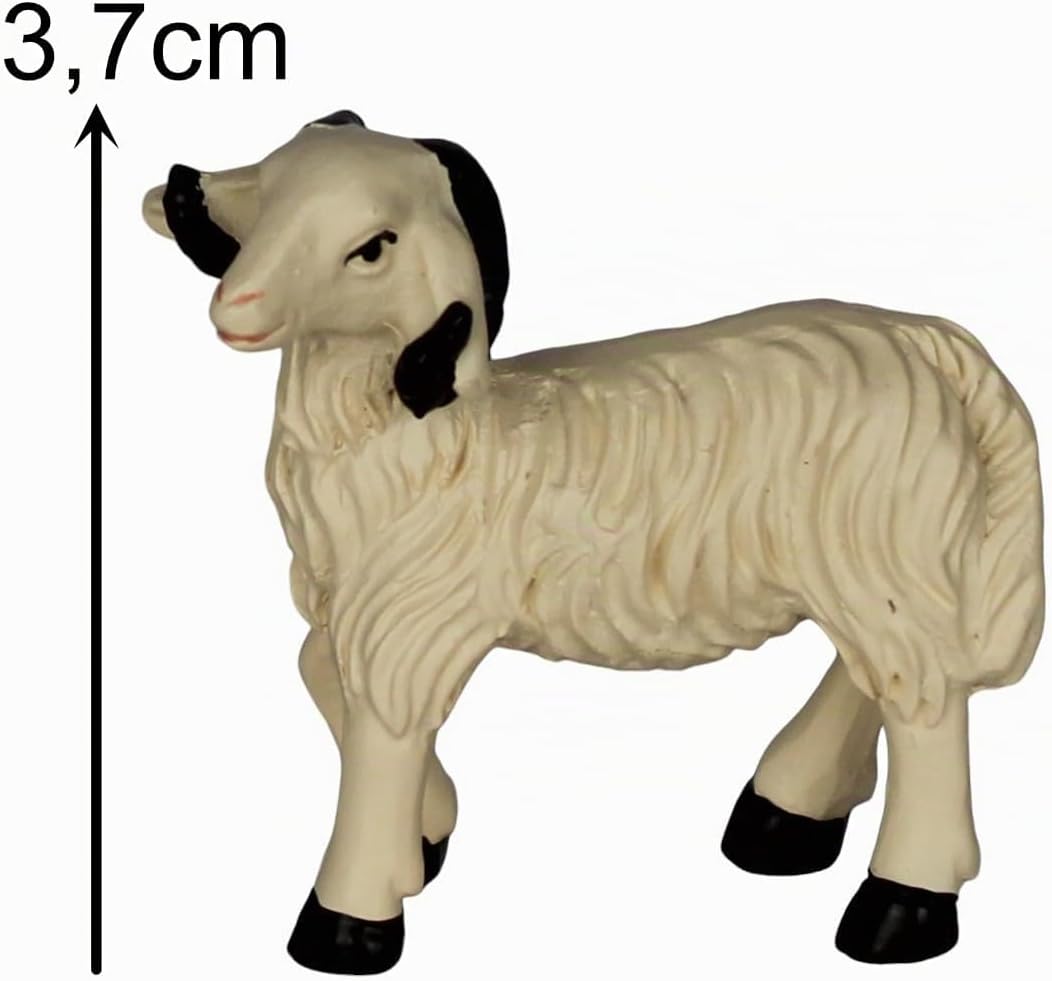 ZICOM Krippenzubehör Tiere Schafset ca. 4cm 6-TLG. Polyresin handbemalt