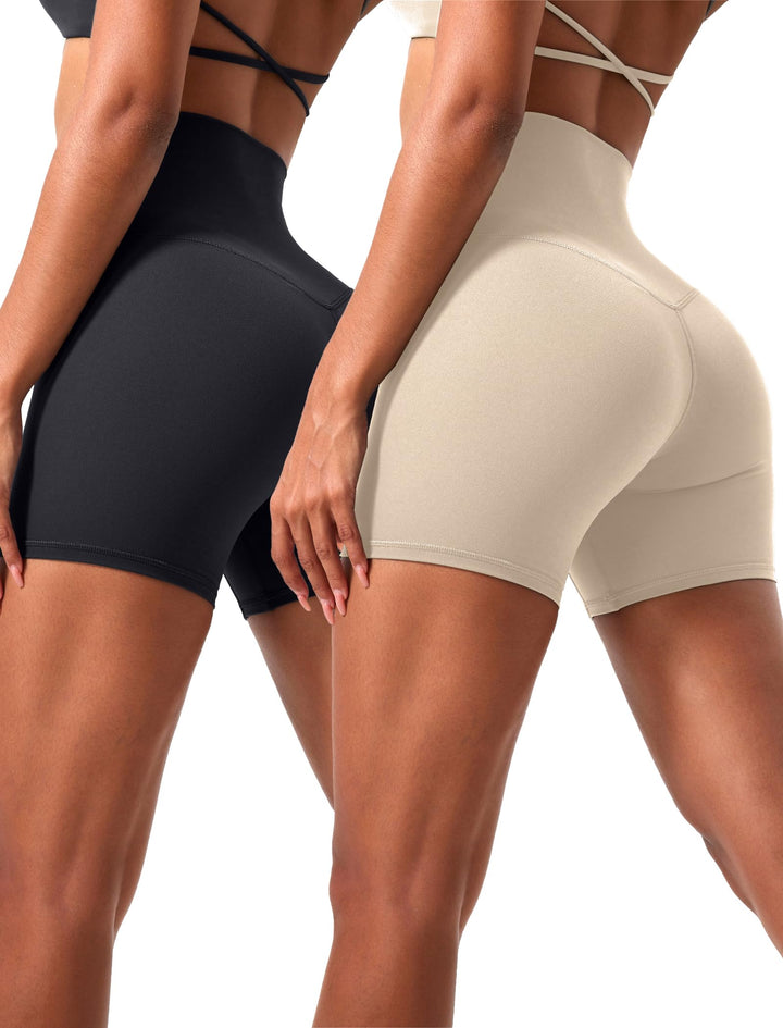 VOENXE Radlerhose Damen Kurze Hohe Taille, Anti Scheuern Kurze Hose Leggings, Blickdicht Shorts Spor