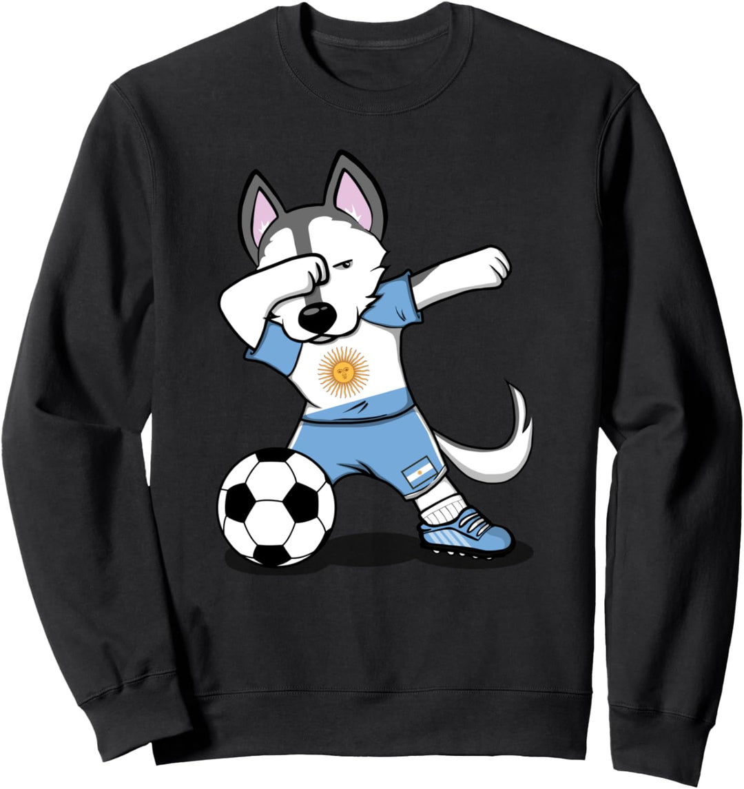 Dabbing Husky Argentinien Fussballfans Trikot Argentinien Sweatshirt