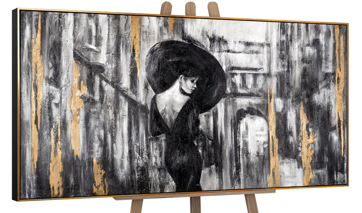 YS-Art Abstrakt Stil Acryl Gemälde auf Leinwand Filmstreifen handgemalt Wandbilder Wohnzimmer modern