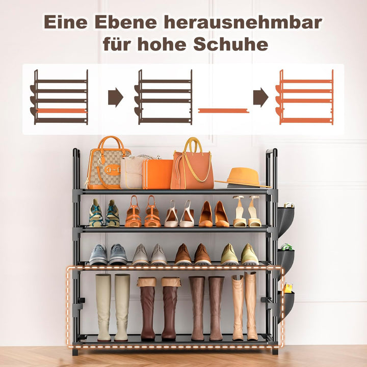 OYREL Schuhregal 5 Ebenen Schuhständer Schuhorganizer für 20-25 Paar Schuhe Platzsparend & Stabil Sc