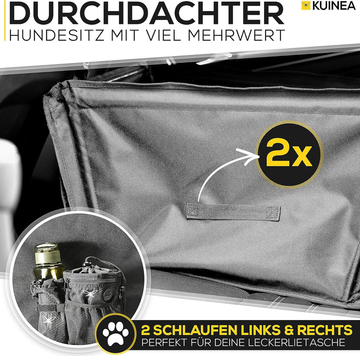 KUINEA Hundesitz Auto Rückbank mit GRATIS Hundegurt für Auto - für kleine bis mittelgrosse Hunde - P