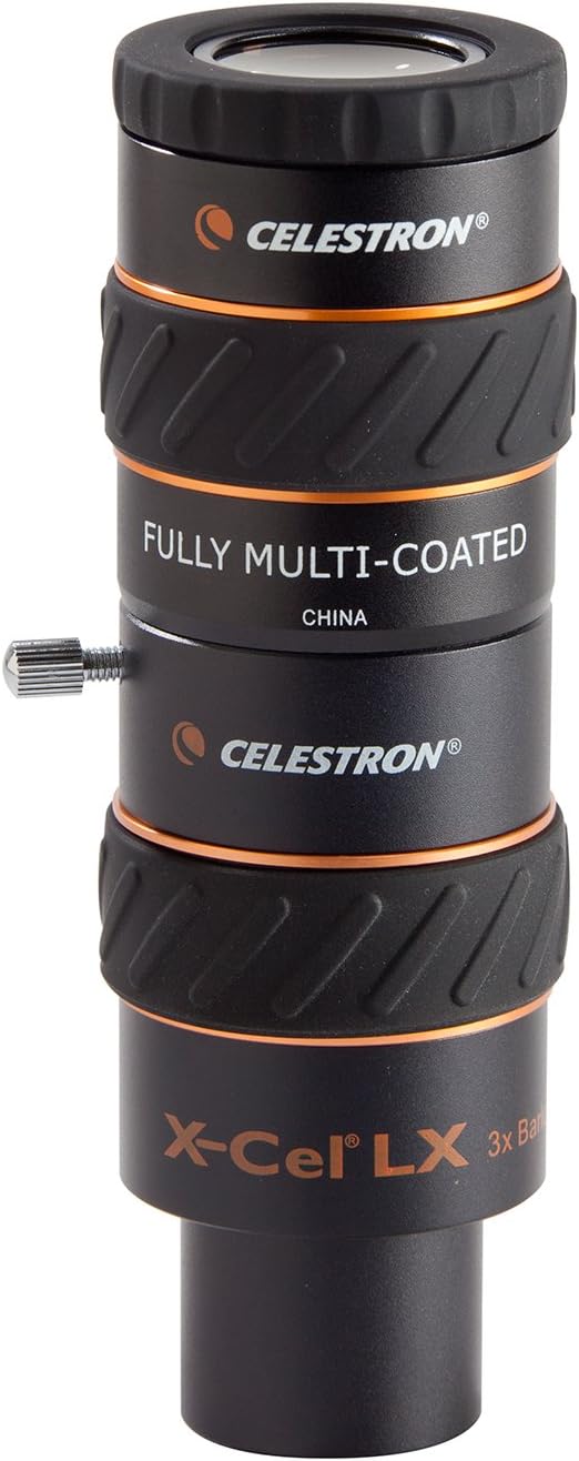 Celestron 93428 1,25'' X-Cel LX 3X Barlowlinse – Schwarz & 94119-A 1,25'' Mondfilter X-Cel LX 3x Bar