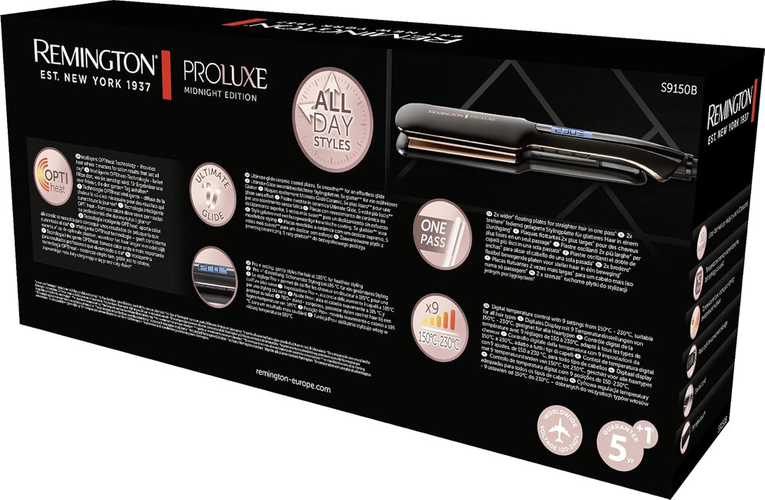 Remington Glätteisen [extra breite Keramikstylingplatten 110 x 50mm] Proluxe (OPTIheat Technologie,