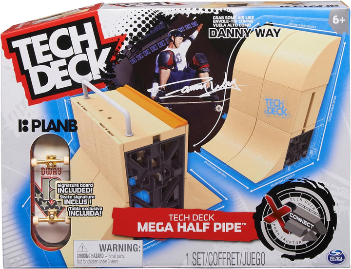 Tech Deck, Danny Way Mega Half Pipe X-Connect Park Creator, anpassbares Rampenset mit besonderem Pla