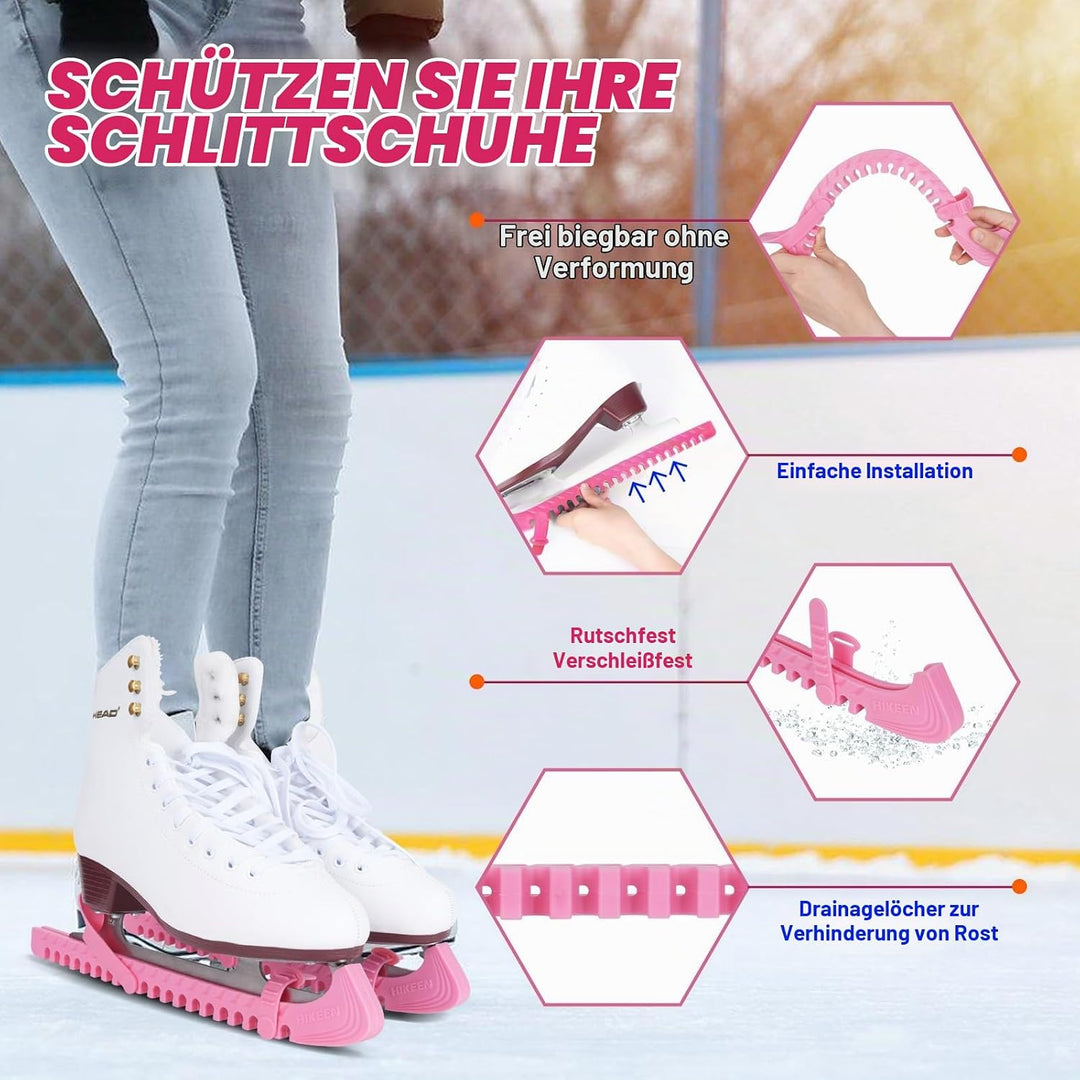 BOOSTEADY Schlittschuhschutz Verstellbarer Spatenschutz Kufenschoner für Eishockeyschlittschuhe Schl