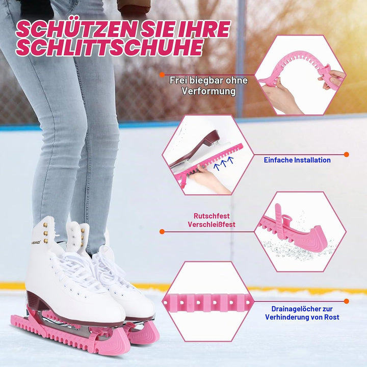 BOOSTEADY Schlittschuhschutz Verstellbarer Spatenschutz Kufenschoner für Eishockeyschlittschuhe Schl