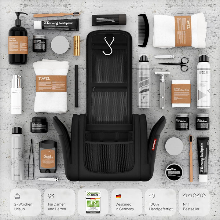 Travelaner® Kulturbeutel Design 2026, 3-in-1 Kulturtasche zum Aufhängen mit 7 Liter Stauraum für Dam